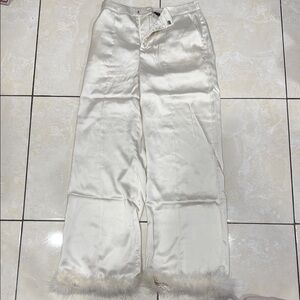 Elegant White Satin Pants